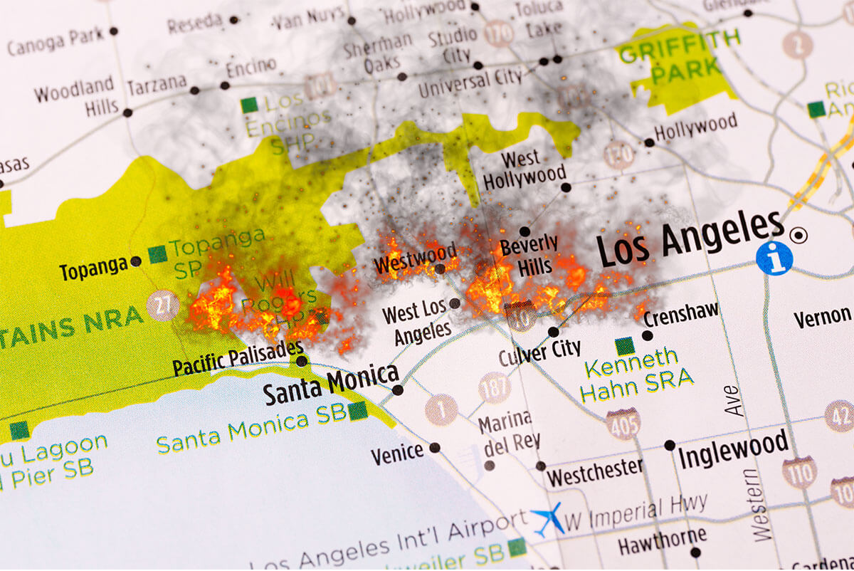 LA wildfires map McTigue